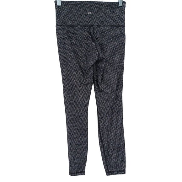 Athleta High Waist Criss Cross Power Up 7/8 Leggings Gray Herringbone Women's XS - Picture 2 of 11